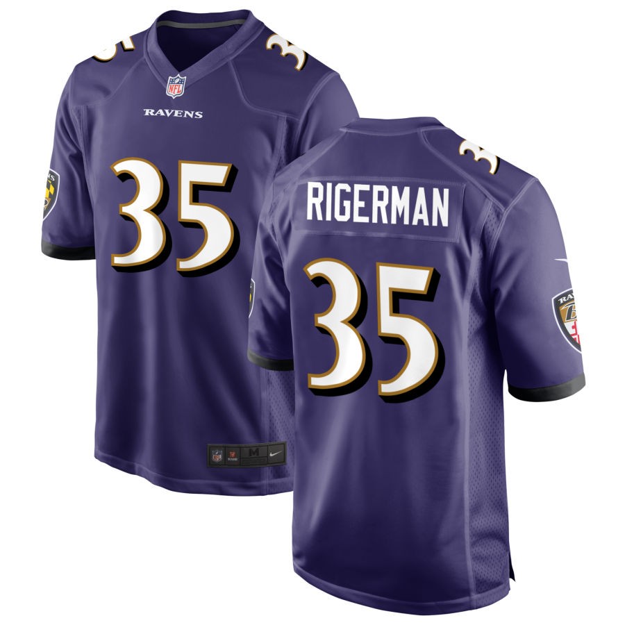 Mike Rigerman Men's Nike Purple Baltimore Ravens Custom Game Jersey