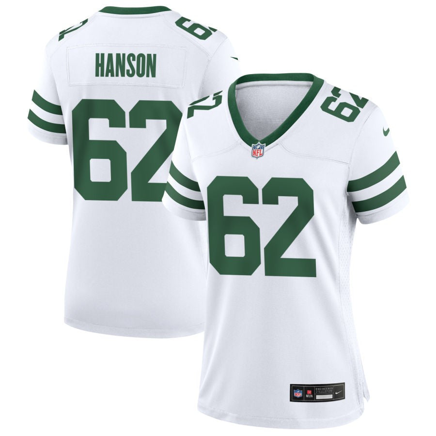 Jake Hanson Women's Nike  Legacy White New York Jets Custom Game Jersey