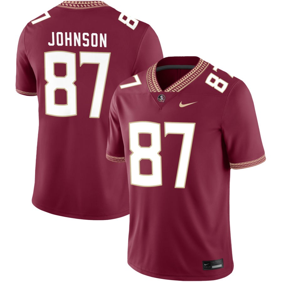 Xavier Johnson Men's Nike Garnet Florida State Seminoles 2023 Pick-A-Player NIL Football Game Jersey
