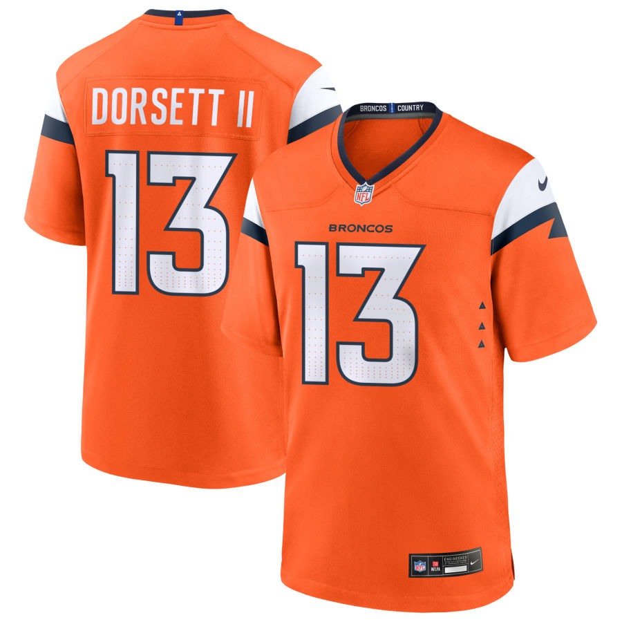 Phillip Dorsett II Men's Nike  Orange Denver Broncos Custom Game Jersey