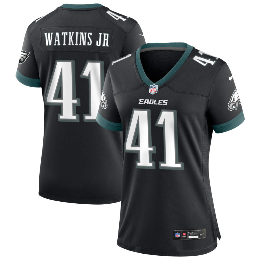 Austin Watkins Jr Women's Nike Black Philadelphia Eagles Alternate Custom Game Jersey