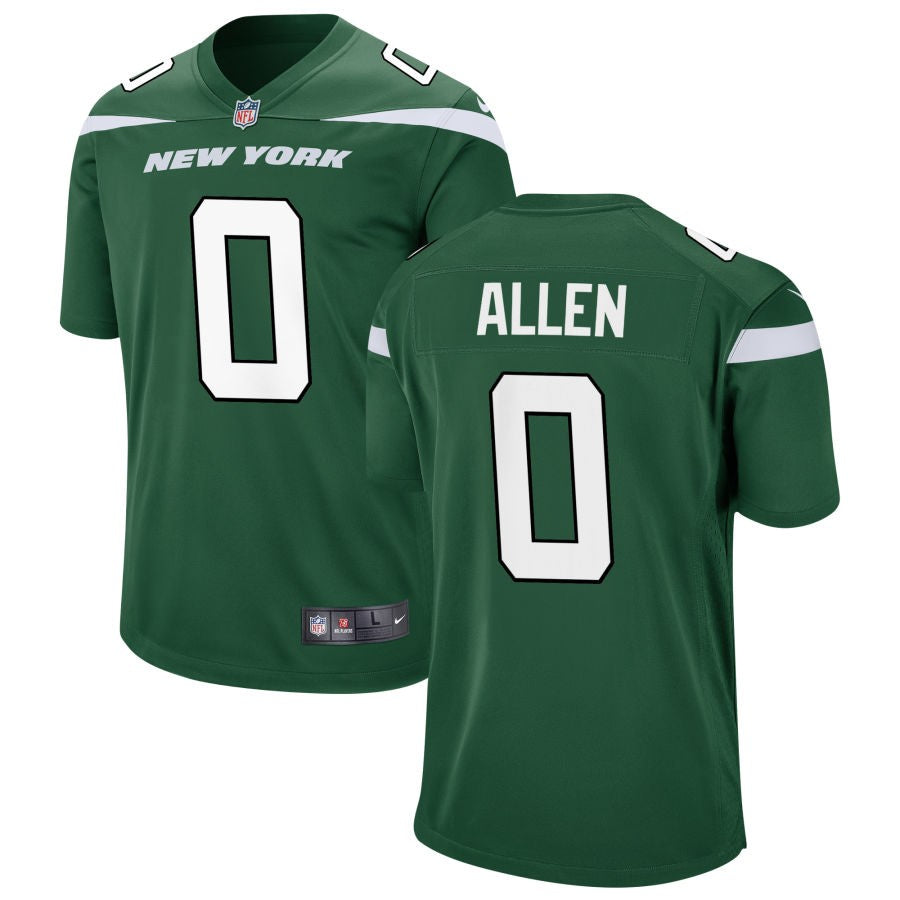 Braelon Allen Men's Nike Gotham Green New York Jets Game Custom Jersey