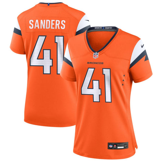 Drew Sanders Women's Nike  Orange Denver Broncos Custom Game Jersey