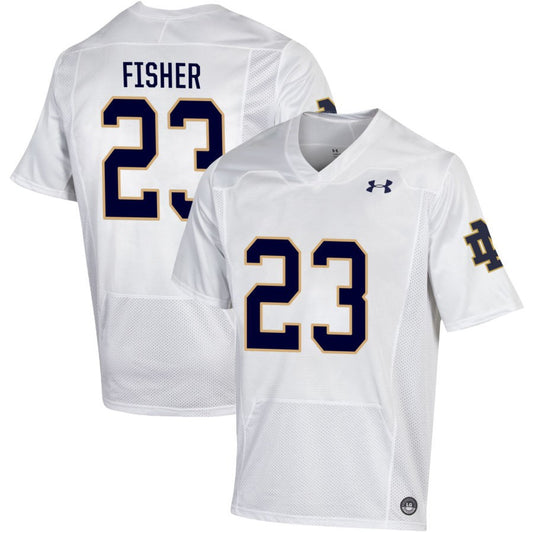 Justin Fisher Men's Under Armour White Notre Dame Fighting Irish Pick-A-Player NIL Replica Football Jersey