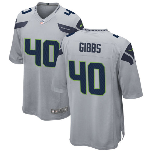 Easton Gibbs Men's Nike Gray Seattle Seahawks Alternate Custom Game Jersey