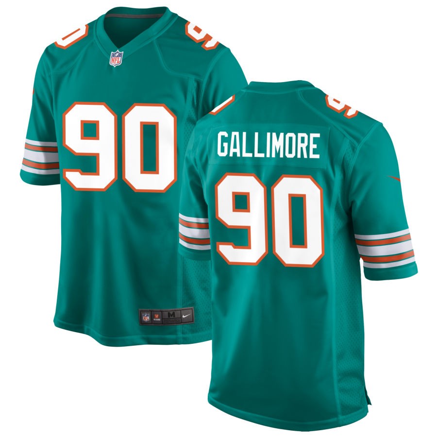 Neville Gallimore Men's Nike Aqua Miami Dolphins Alternate Custom Game Jersey