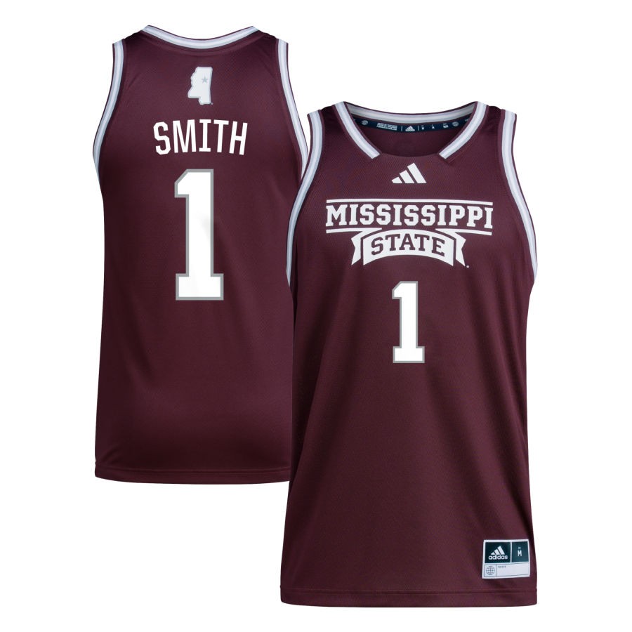 Tolu Smith Men's adidas Maroon Mississippi State Bulldogs Pick-A-Player NIL Men's Basketball Jersey