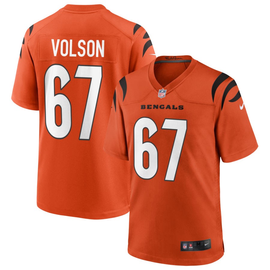 Cordell Volson Men's Nike Orange Cincinnati Bengals Alternate Game Custom Jersey