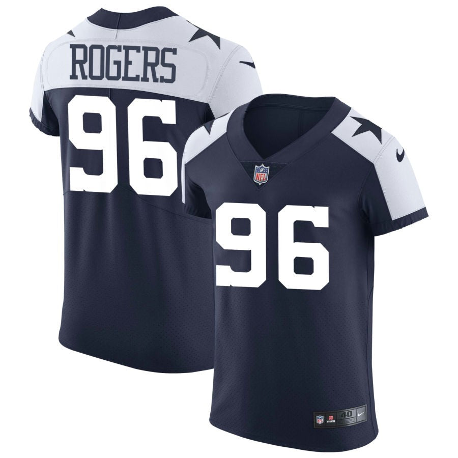 Justin Rogers Men's Nike Navy Dallas Cowboys Alternate Vapor Elite Custom Jersey