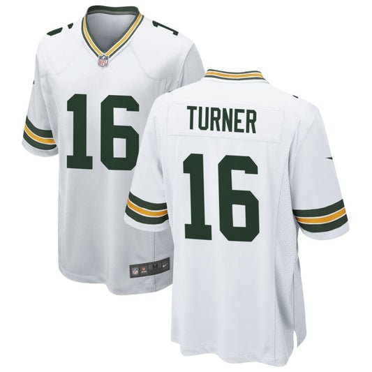 James Turner Men's Nike White Green Bay Packers Custom Game Jersey