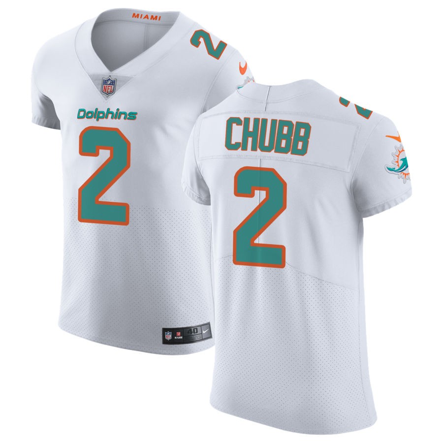 Bradley Chubb Men's Nike White Miami Dolphins Vapor Untouchable Elite Custom Jersey