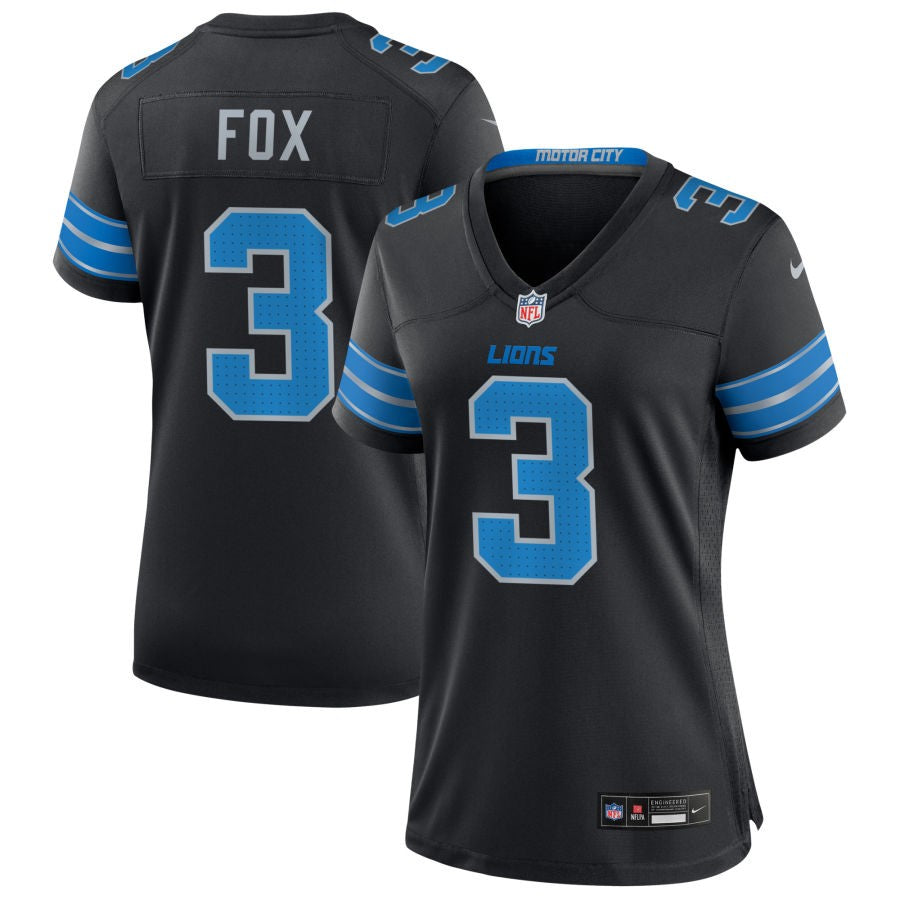 Jack Fox Women's Nike  Black Detroit Lions Alternate Custom Game Jersey