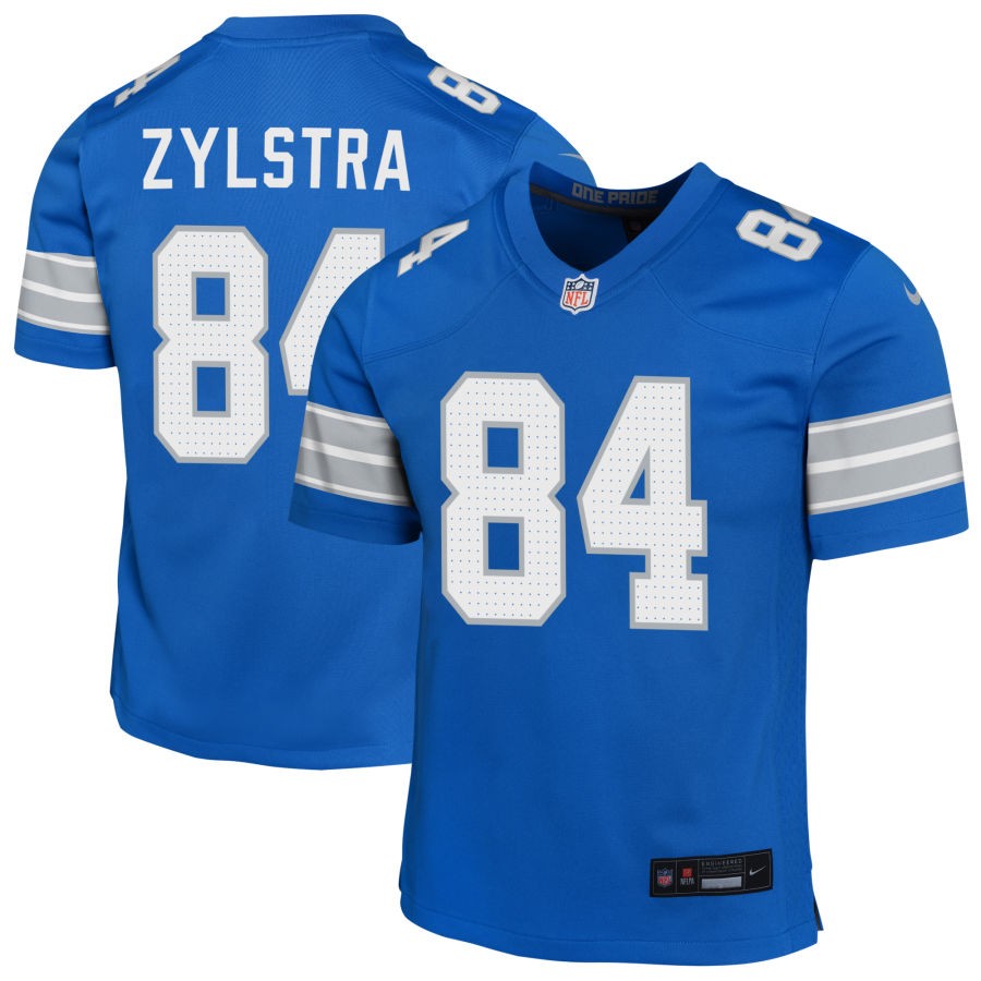 Shane Zylstra Youth Nike Blue Detroit Lions Custom Game Jersey