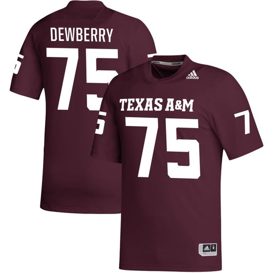 Kam Dewberry Men's adidas Maroon Texas A&M Aggies Pick-A-Player NIL Replica Football Jersey