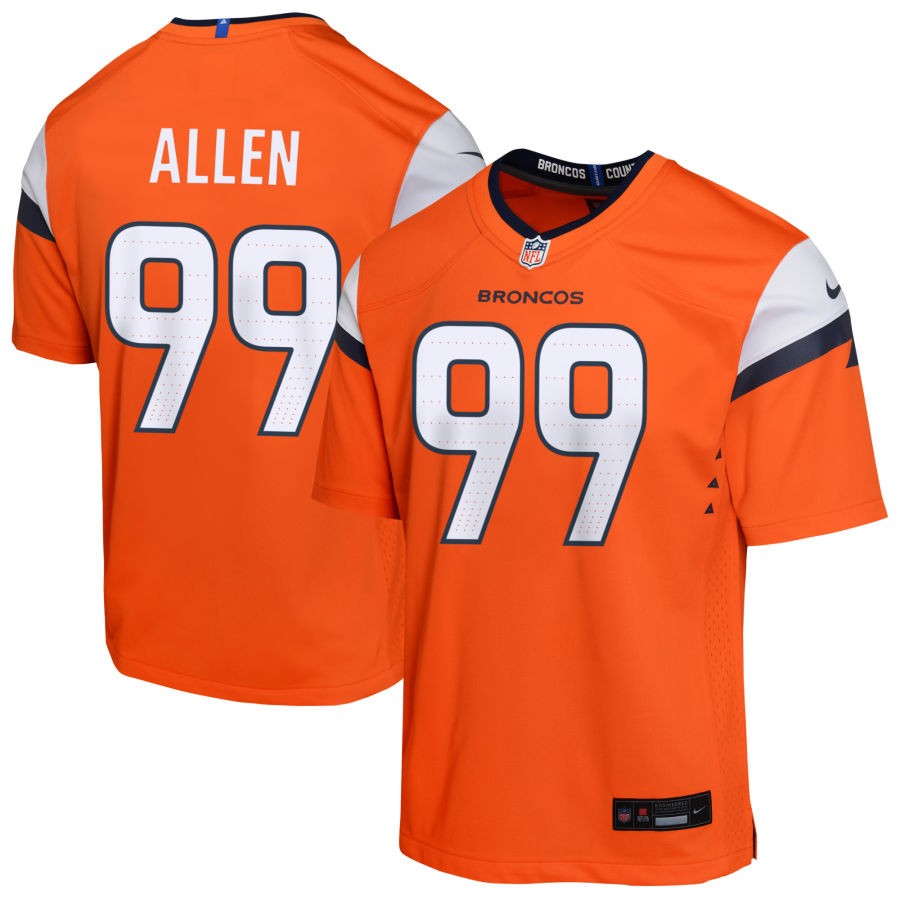 Zach Allen Youth Nike  Orange Denver Broncos Custom Game Jersey