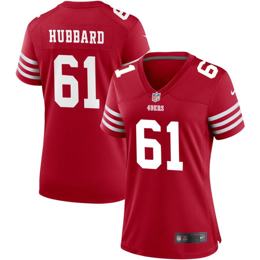 Chris Hubbard Women's Nike Scarlet San Francisco 49ers Game Custom Jersey