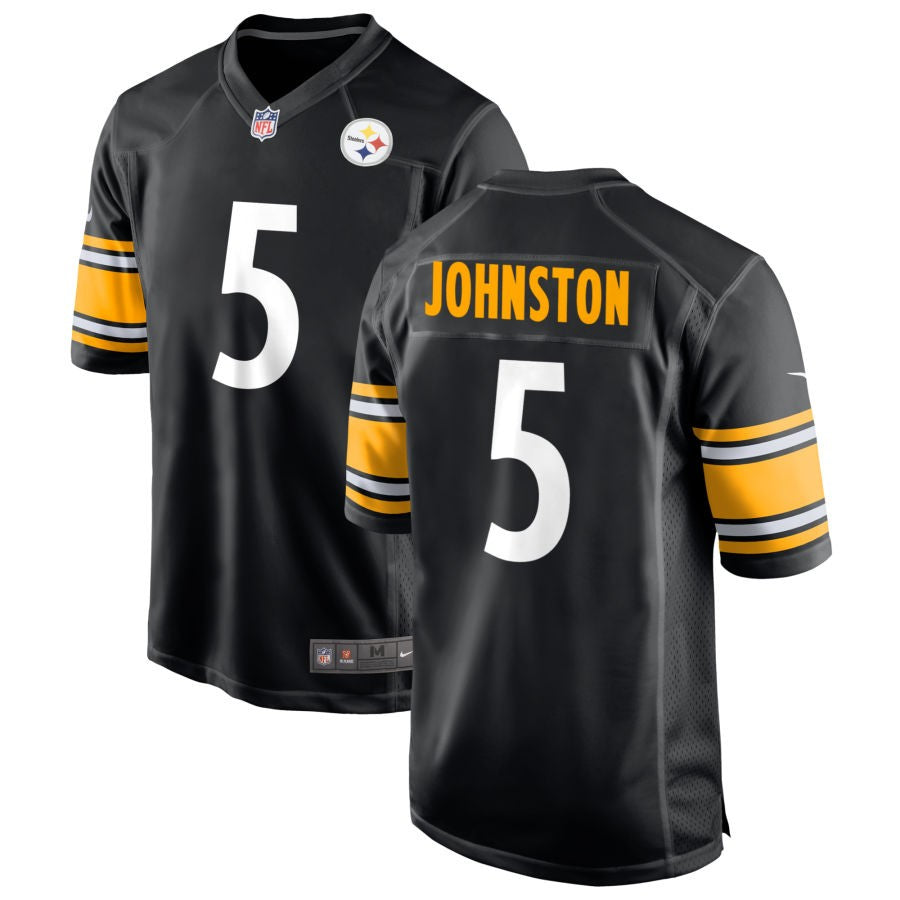 Cameron Johnston Men's Nike Black Pittsburgh Steelers Custom Game Jersey