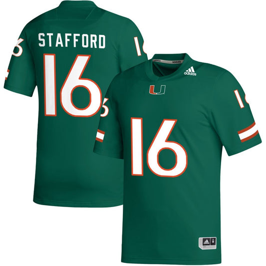 Robert Stafford Men's adidas Green Miami Hurricanes Pick-A-Player NIL Replica Football Jersey