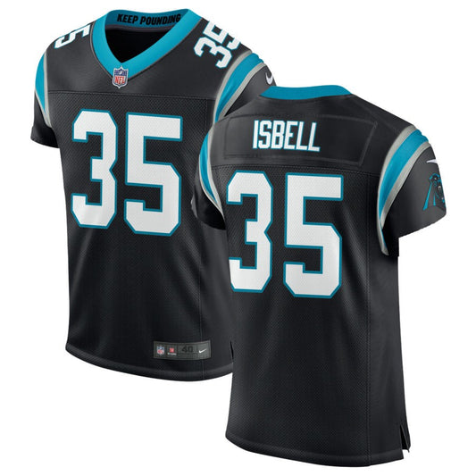 Clayton Isbell Men's Nike Black Carolina Panthers Classic Custom Elite Jersey