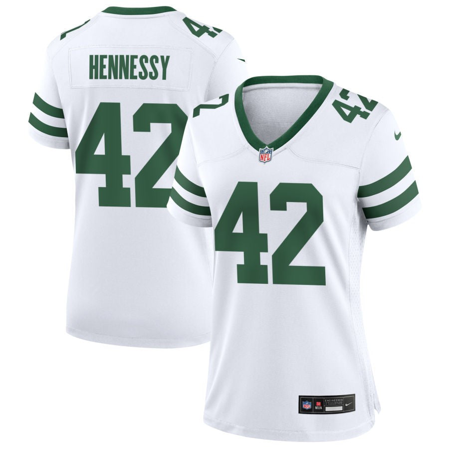 Thomas Hennessy Women's Nike  Legacy White New York Jets Custom Game Jersey