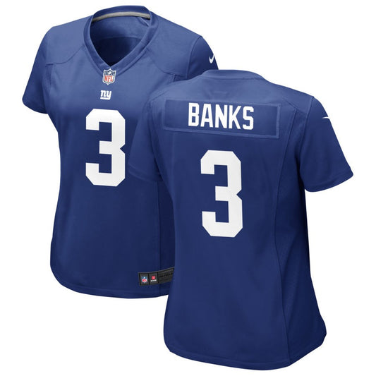 Deonte Banks Women's Nike Royal New York Giants Custom Jersey