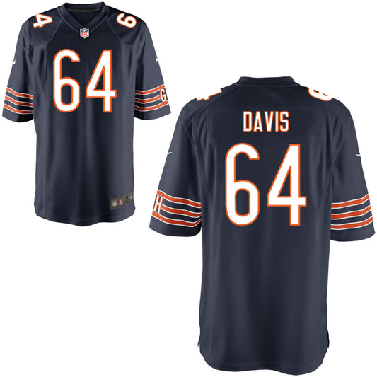 Nate Davis Youth Nike Navy Chicago Bears Custom Game Jersey