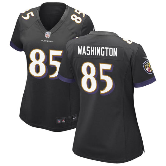 Scotty Washington Women's Nike Black Baltimore Ravens Alternate Custom Game Jersey