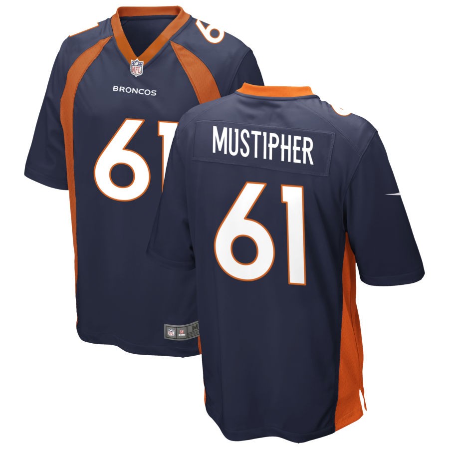 Sam Mustipher Youth Nike Navy Denver Broncos Game Custom Jersey