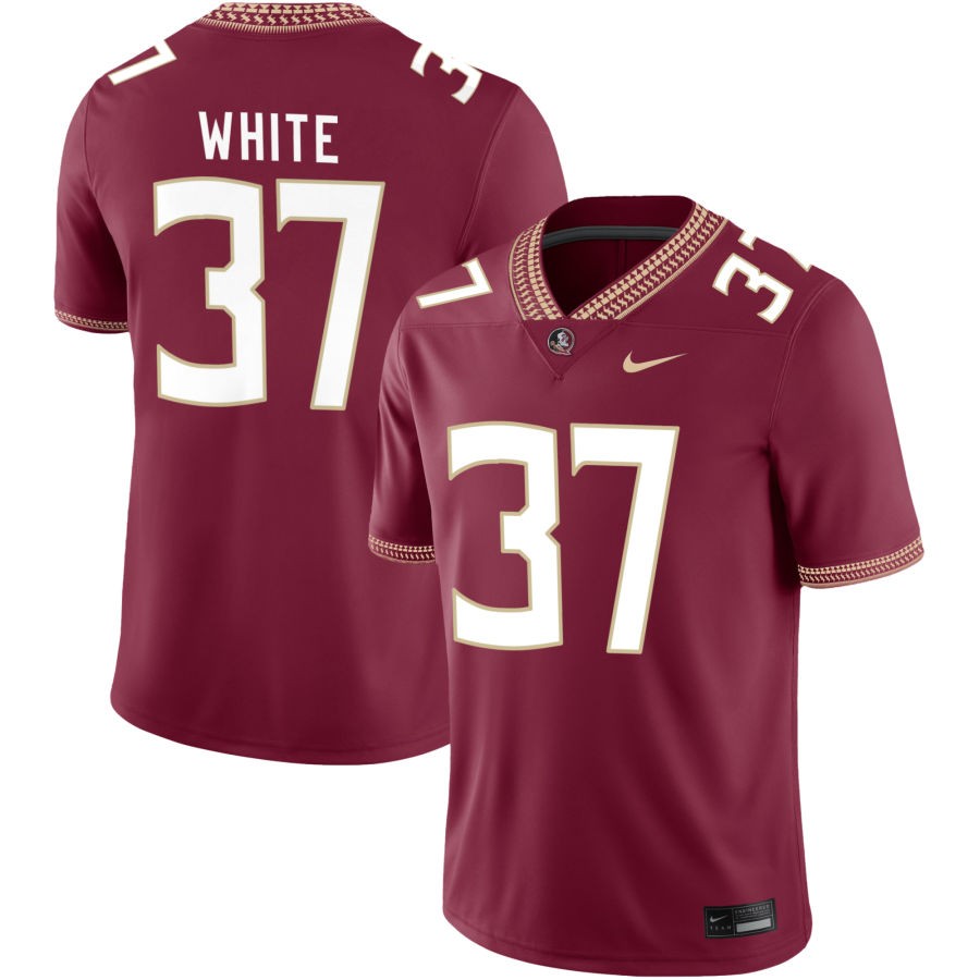 Christian White Men's Nike Garnet Florida State Seminoles 2023 Pick-A-Player NIL Football Game Jersey