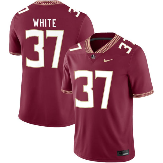 Christian White Men's Nike Garnet Florida State Seminoles 2023 Pick-A-Player NIL Football Game Jersey