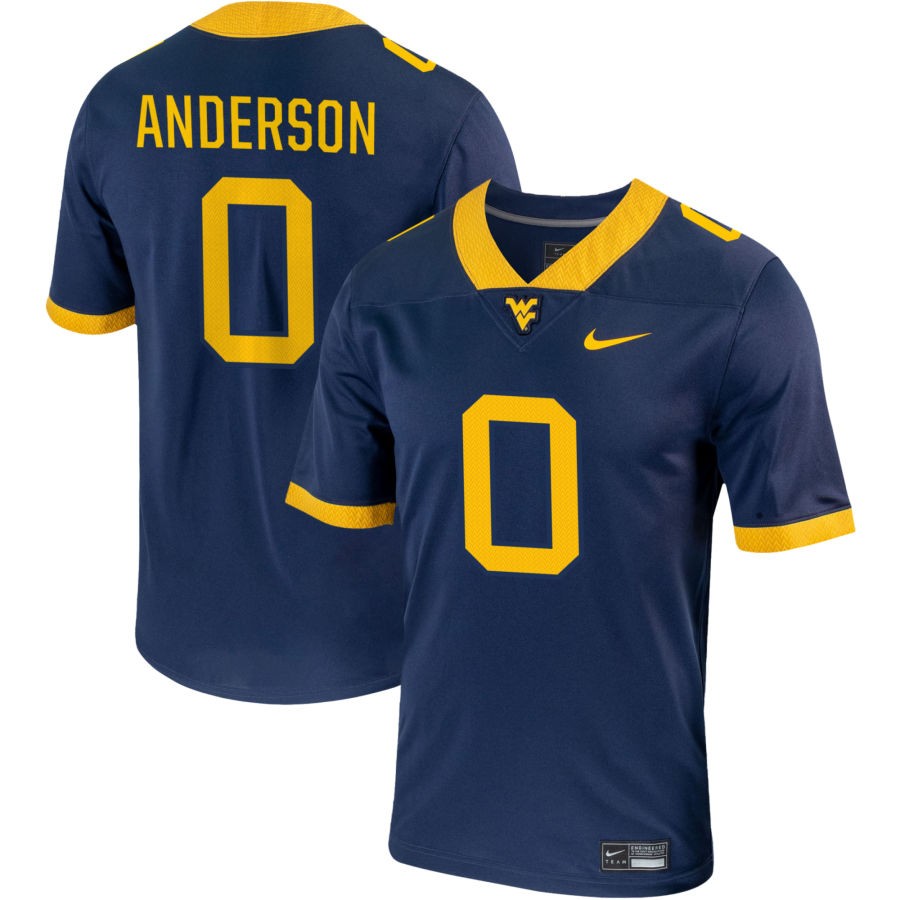 Jaylen Anderson Men's Nike Navy West Virginia Mountaineers Pick-A-Player NIL Replica Football Jersey