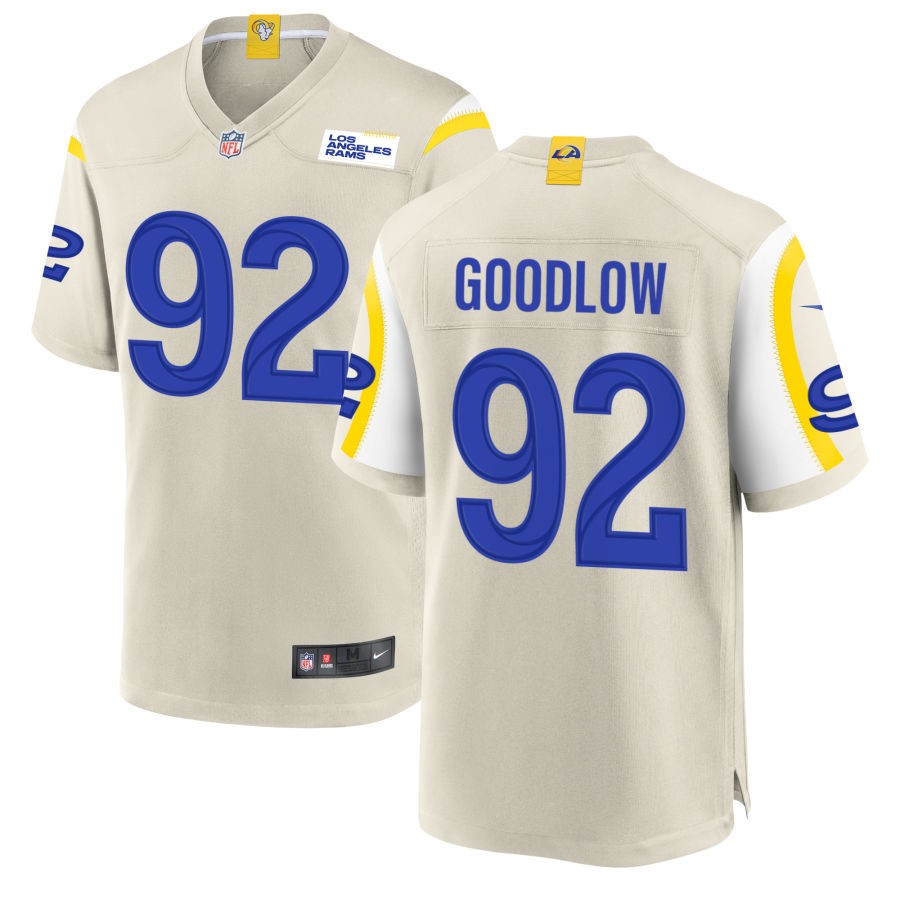 Anthony Goodlow Men's Nike Los Angeles Rams Bone Custom Game Jersey