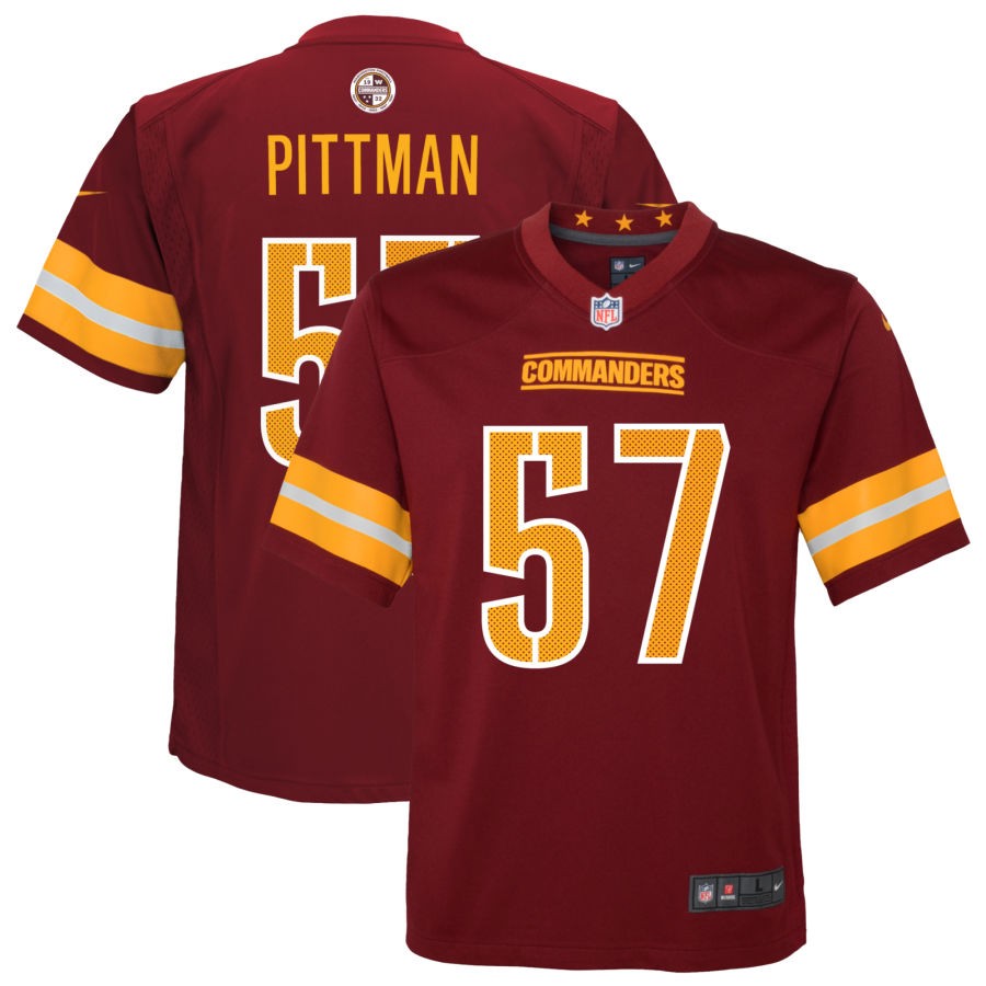 Anthony Pittman Youth Nike Burgundy Washington Commanders Game Custom Player Jersey