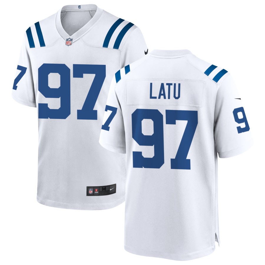 Laiatu Latu Men's Nike White Indianapolis Colts Custom Game Jersey