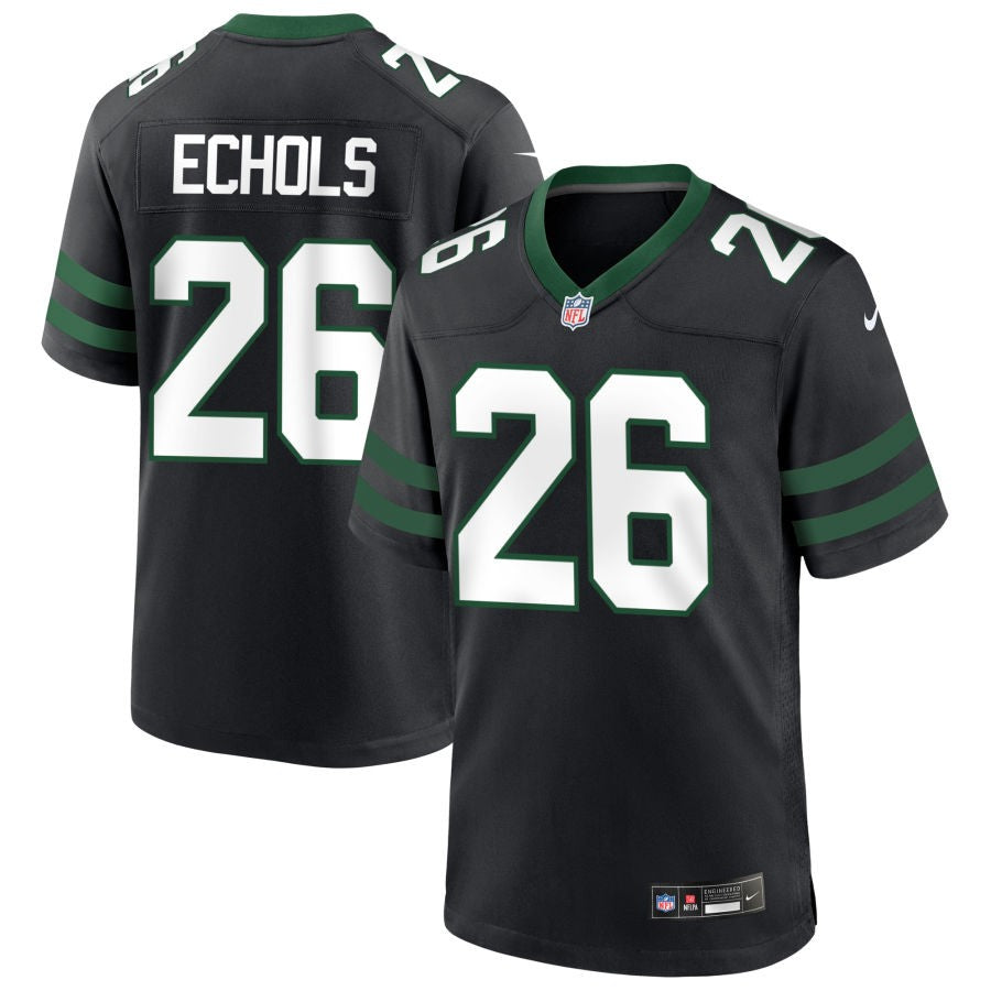 Brandin Echols Men's Nike  Legacy Black New York Jets Alternate Custom Game Jersey