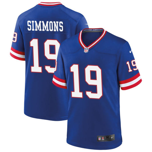 Isaiah Simmons Men's Nike Royal New York Giants Classic Custom Game Jersey