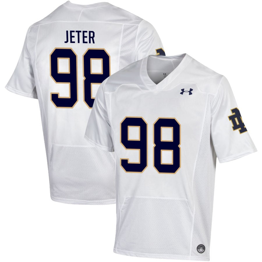 Mitch Jeter Men's Under Armour White Notre Dame Fighting Irish Pick-A-Player NIL Replica Football Jersey