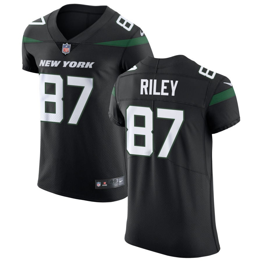 Marcus Riley Men's Nike Stealth Black New York Jets Vapor Untouchable Elite Custom Jersey