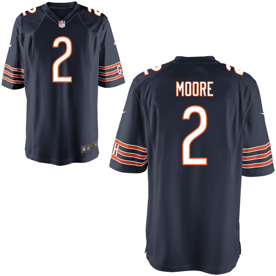 DJ Moore Youth Nike Navy Chicago Bears Custom Game Jersey