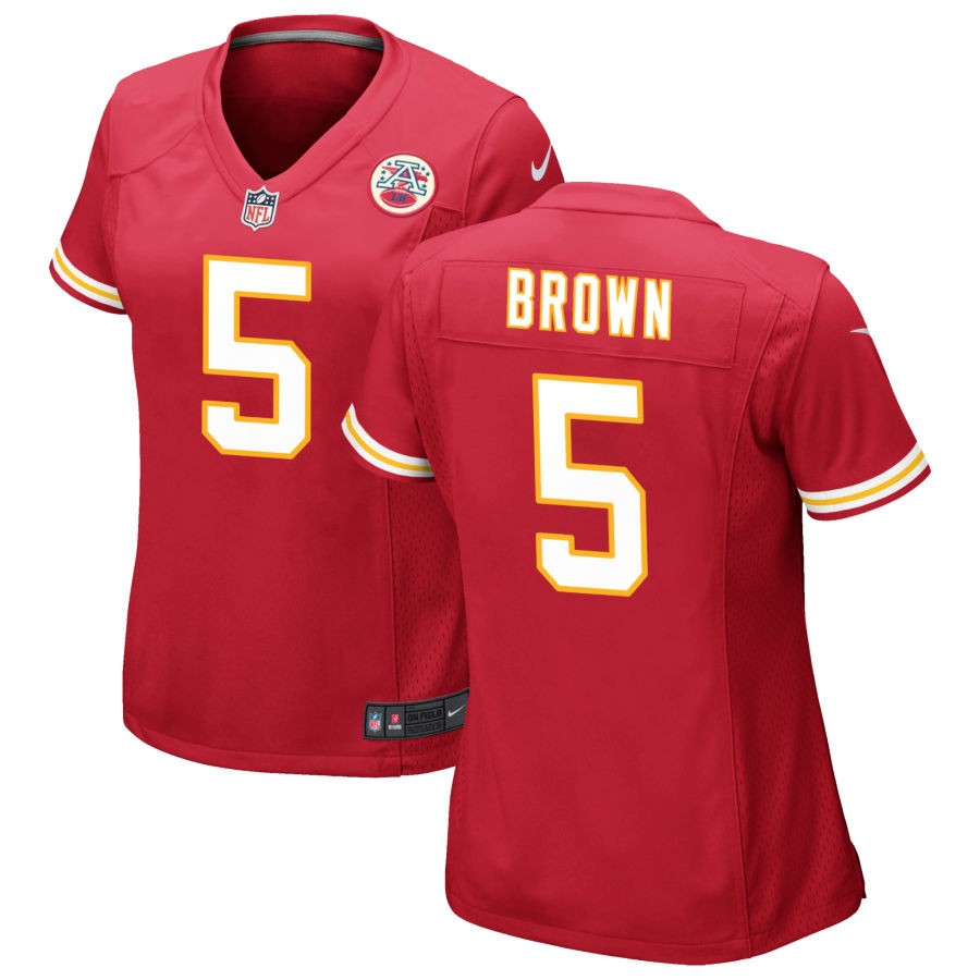 Hollywood Brown Women's Nike Red Kansas City Chiefs Custom Game Jersey