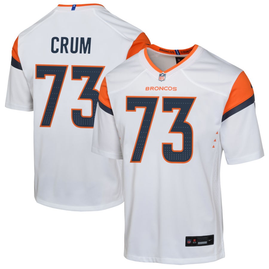 Frank Crum Youth Nike  White Denver Broncos Custom Game Jersey