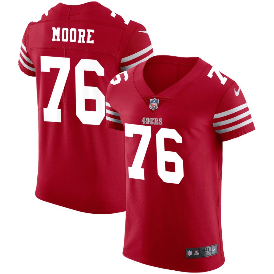 Jaylon Moore Men's Nike Scarlet San Francisco 49ers Vapor Elite Custom Jersey