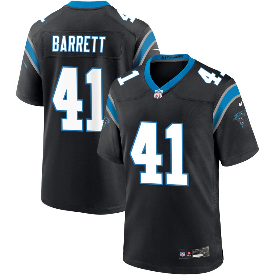 Michael Barrett Men's Nike Black Carolina Panthers Custom Game Jersey