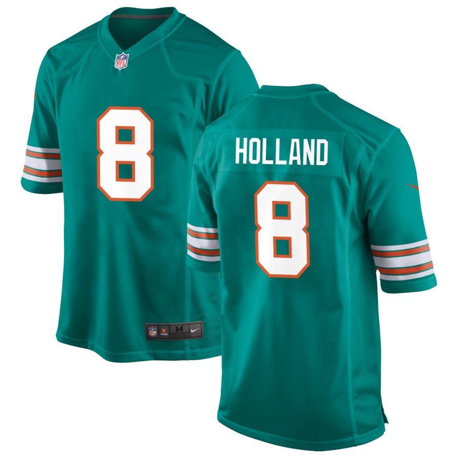 Jevon Holland Men's Nike Aqua Miami Dolphins Alternate Custom Game Jersey