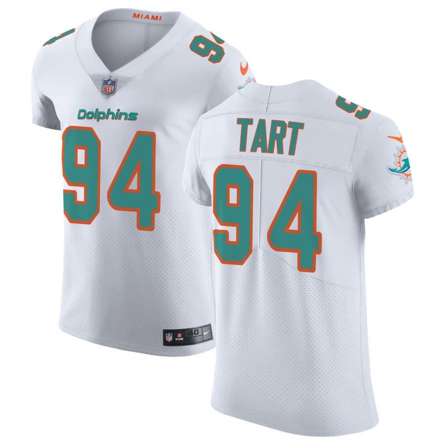 Teair Tart Men's Nike White Miami Dolphins Vapor Untouchable Elite Custom Jersey