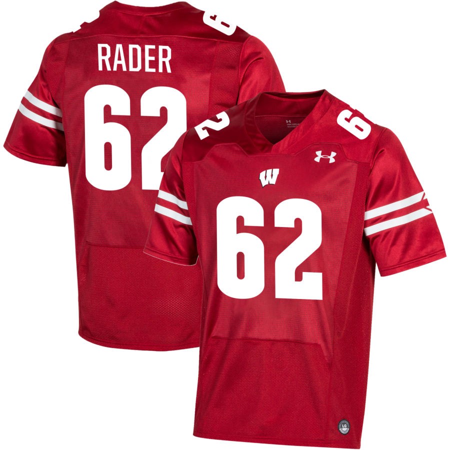 Max Rader Men's Under Armour Red Wisconsin Badgers Pick-A-Player NIL Replica Football Jersey