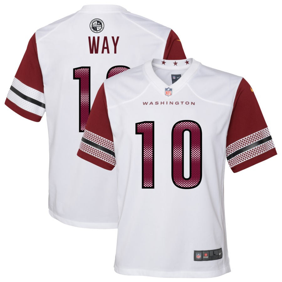 Tress Way Youth Nike White Washington Commanders Game Custom Player Jersey