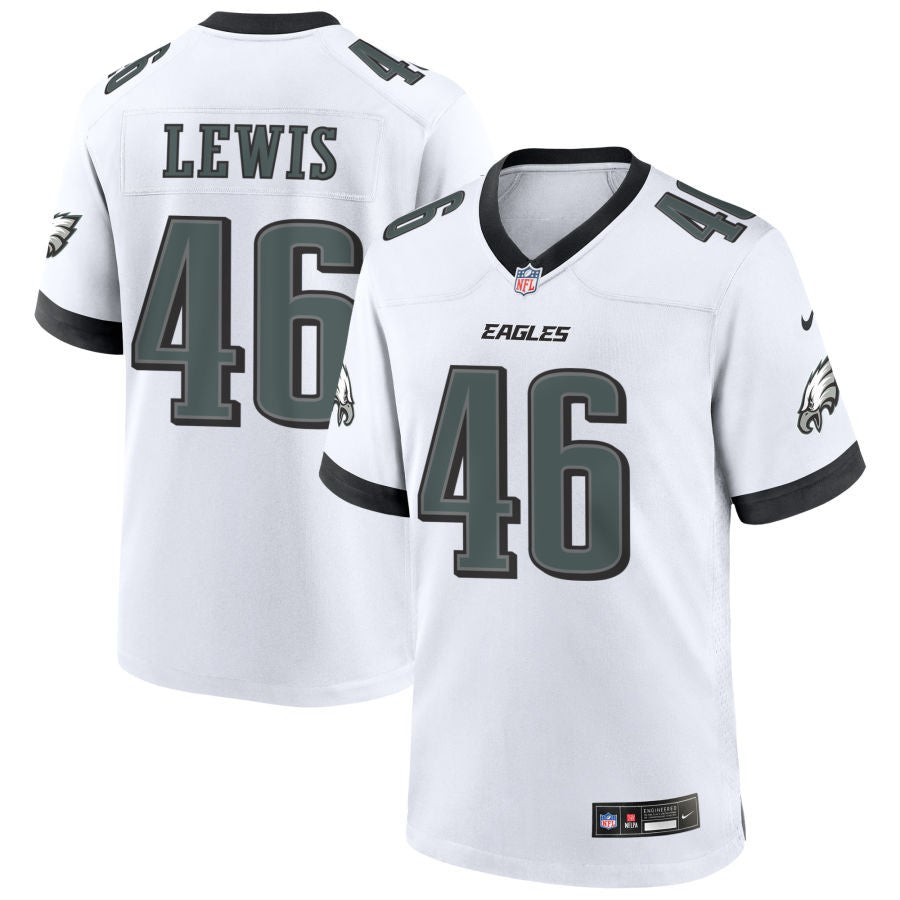 Terrell Lewis Men's Nike White Philadelphia Eagles Custom Game Jersey