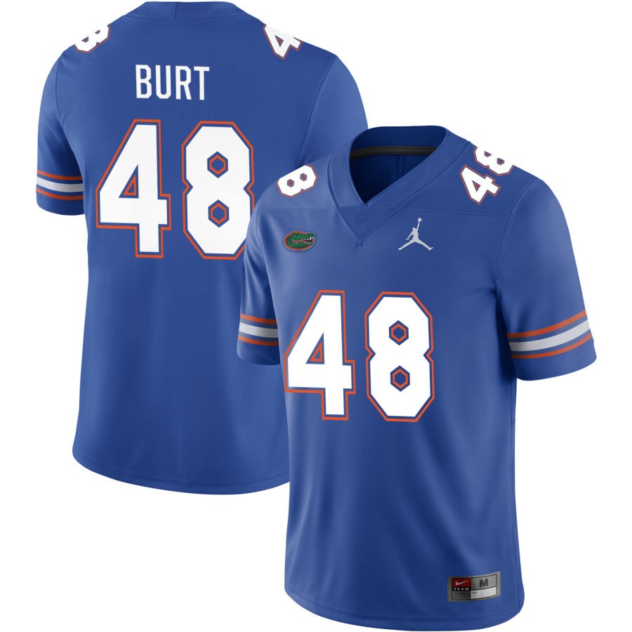 Gannon Burt Men's Jordan Brand Royal Florida Gators Pick-A-Player NIL Replica Football Jersey