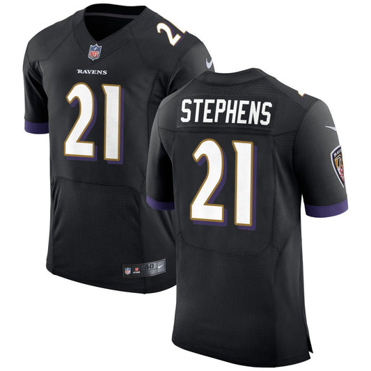 Brandon Stephens Men's Nike Black Baltimore Ravens Speed Machine Elite Custom Jersey